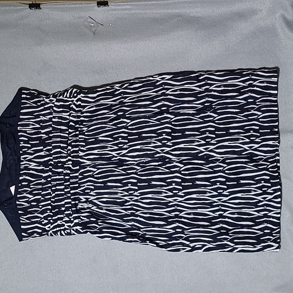 LOFT Women's Elegant Blue and White Strappy Lined Dress - Size 12 NEW WITH TAGS - Picture 7 of 13